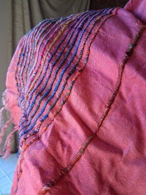 Embroidered vintage silk viscose blend scarf shawl